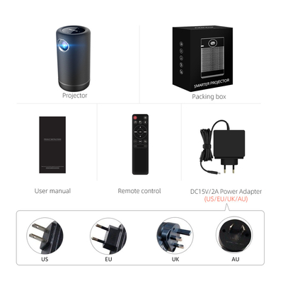HIFI Hoparlör Modu ile 4K Android 9 Projektör LED Kablosuz Mini DLP Projektörler