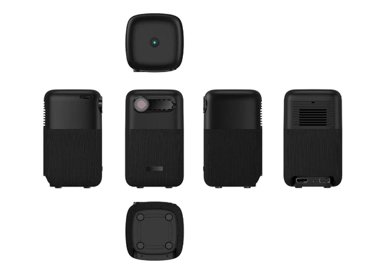Açık Hava Etkinlikleri Kullanımı için WIFI 2T2R Siyah Mini Projektör 10000MAH Pil