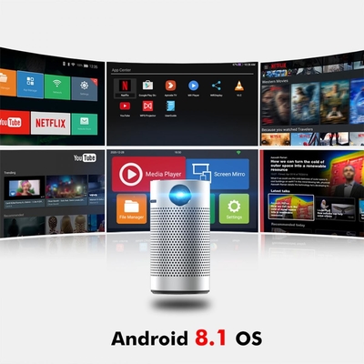 Dış Mekan Akıllı Android Projektör Sineması Kablosuz 1080P LED DLP Mini Projektör